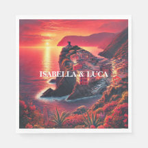 Italienska sunset Coastal Bold Red & Orange Färg