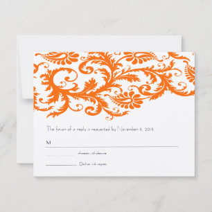 Italienska Sunset Terracotta Orange Damask OSA Kort
