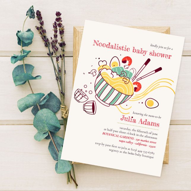 Italienska svampnudlar ägg baby shower inbjudningar (Skapare uppladdad)