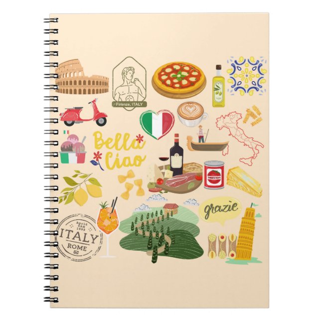 Italienska symboler anteckningsbok (Framsidan)