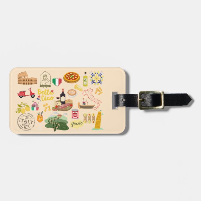 Italienska symboler bagagebricka (Horisontell Framsida)