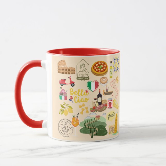 Italienska symboler mugg (Vänster)