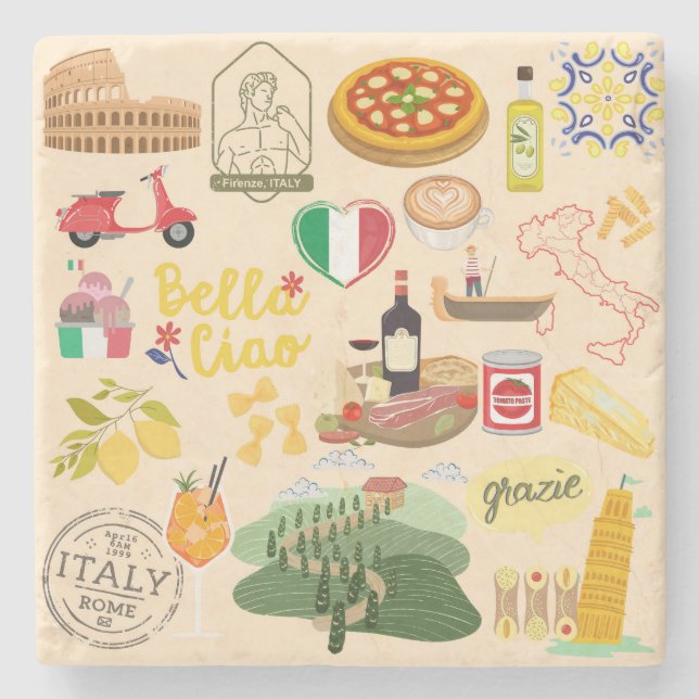 Italienska symboler stenunderlägg (Framsidan)