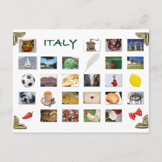 Italienska symboler vykort (Framsida)