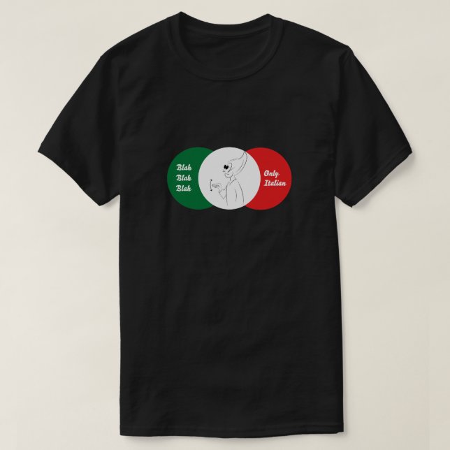 Italienska t-shirt Gesture: Blah, bla, bla (Design framsida)