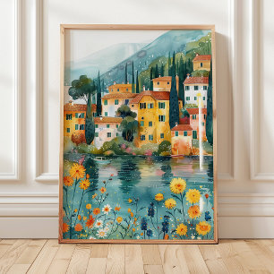 Italienska tidskriften Lakeside Village Art Poster