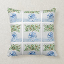 Italienska Tile Blue och White Fish Ginger Burk