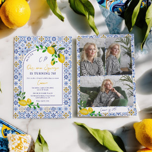 Italienska Tile Lemon Vår största Squeeze 70:e föd Inbjudningar