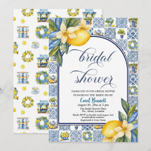 Italienska Tiles Lemon Theme Sommar-Möhippan Inbjudningar