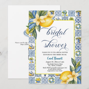 Italienska Tiles Lemon Theme Sommar-Möhippan Inbjudningar
