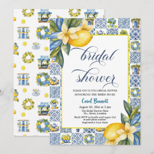 Italienska Tiles Lemon Theme Sommar-Möhippan Inbjudningar