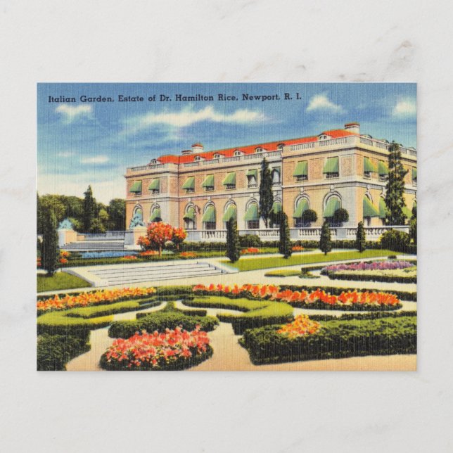 Italienska trädgårdar, Newport, Rhode island Vykort (Framsida)