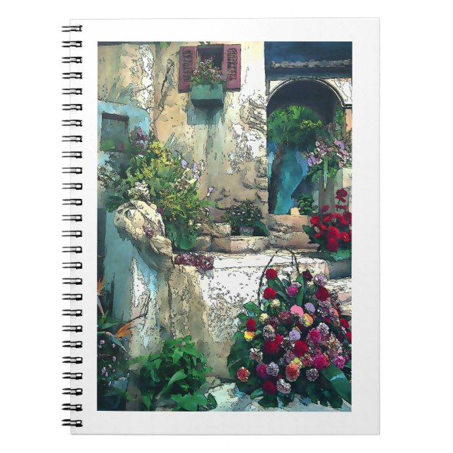 Italienska trappor#2-Notebook Anteckningsbok Med Spiral (Framsidan)