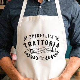 Italienska Trattoria Personlig Restaurant Logotyp Förkläde