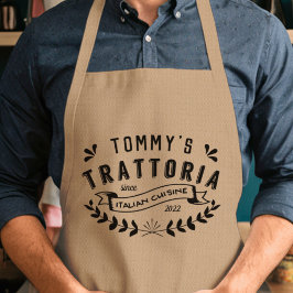 Italienska Trattoria Personlig Restaurant Logotyp Förkläde