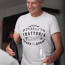 Italienska Trattoria Personlig Restaurant Logotyp T Shirt