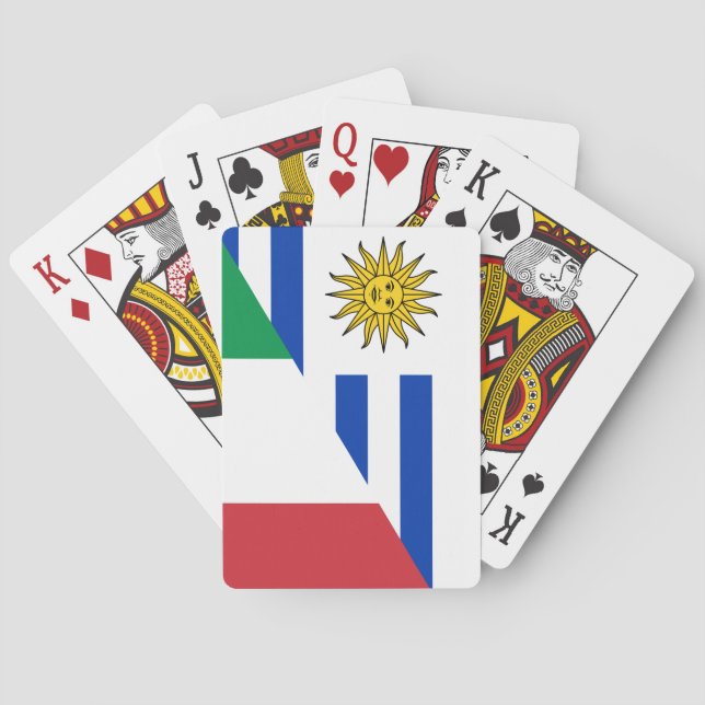Italienska uruguayska flagga casinokort (Baksidan)
