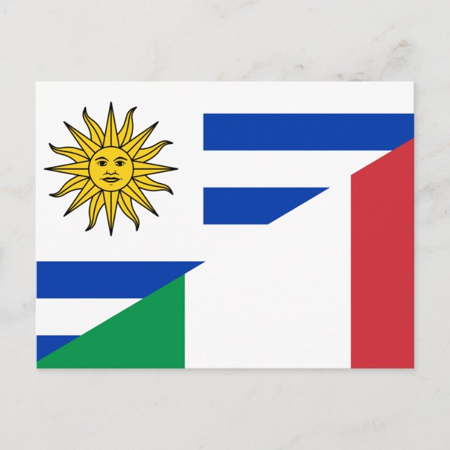 Italienska uruguayska flagga vykort (Framsida)