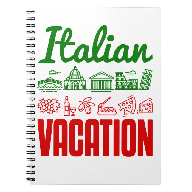 Italienska Vacation Italien Resa Travel Souvenir Anteckningsbok (Framsidan)