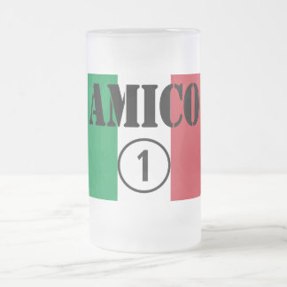 Italienska vänner: Amico Numero Uno Frostat Ölglas