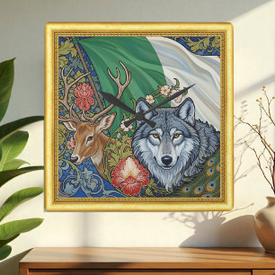 Italienska Vargen & Hjort, Art nouveau, Modern pat Fyrkantig Klocka