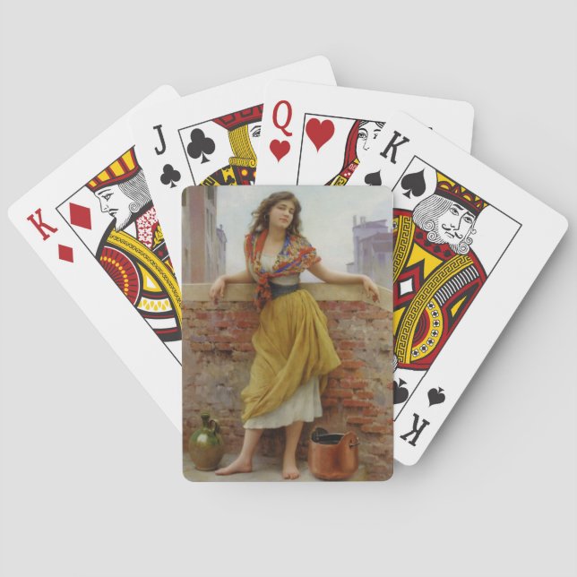 Italienska Vatten-Carrier Girl Casinokort (Baksidan)