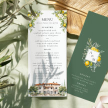Italienska Villa Bröllop Menu