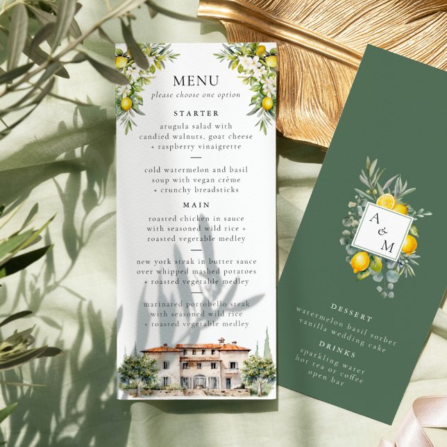 Italienska Villa Bröllop Menu Meny (Skapare uppladdad)