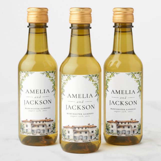 Italienska Villas Lemons & Olife Vinetikett (Flaskor)