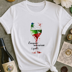 Italienska Vin Älskare Shirt Snyggt Vino Graphic T