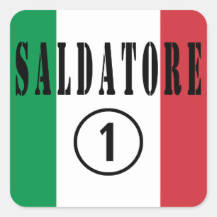 Italienska waldare: Saldatore Numero Uno Fyrkantigt Klistermärke