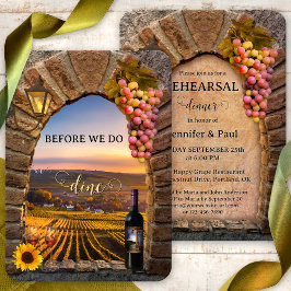 Italienska Winery Vineyard Rehearsal Dinner Inbjudningar