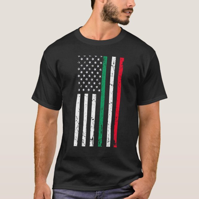 Italienskt amerikanskt Flagga italienskt Pride 4:e T Shirt (Framsida)