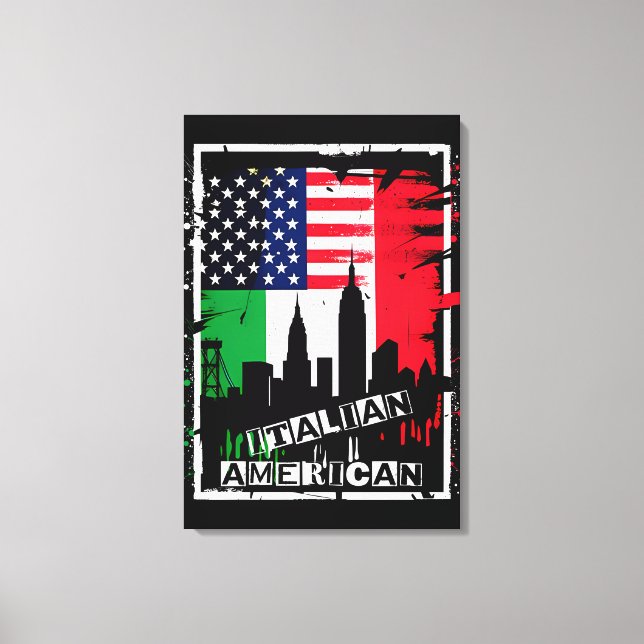Italienskt amerikanskt Kanvastryck (Framsida)