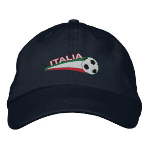 Italienskt azzurri, broierat basebolllock broderad keps