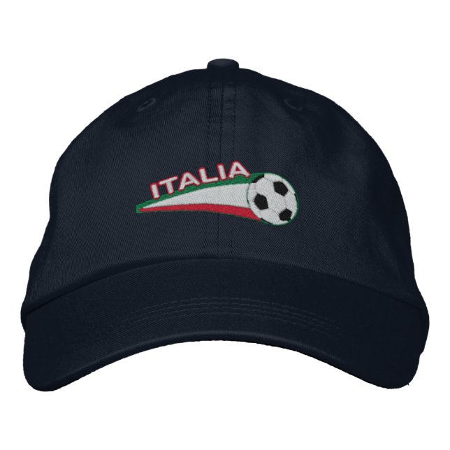 Italienskt azzurri, broierat basebolllock broderad keps (Framsida)
