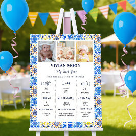Italienskt Blått Kakel Mamma Mia Födelsedagsmilsto Poster