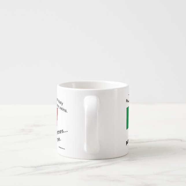 Italienskt blod flyter genom ådrorna ibland vin  espressomugg (Baksidan)
