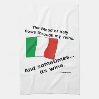 Italienskt blod flyter genom venen Ibland är det v Kökshandduk