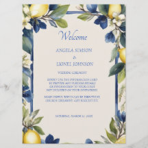 Italienskt bröllop med lemon blå blommor