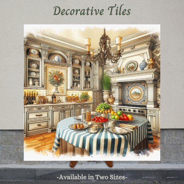 Italienskt charm, fångad i Tile Kakelplatta (Italian inspired decorative tile. Perfect tile to display in the kitchen.)