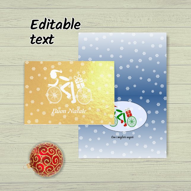 Italienskt cyclist Foil Card God jul Folierat Kort (Skapare uppladdad)