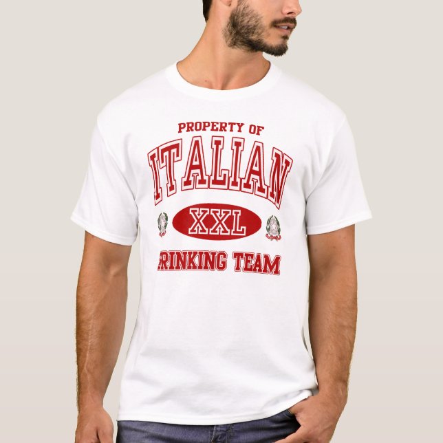 Italienskt dricka lag tee shirt (Framsida)