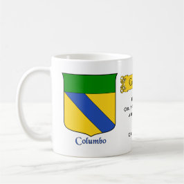 Italienskt efternamn Columbo Heraldic Shield och B Kaffemugg