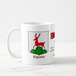 Italienskt efternamn Esposito Heraldic Shield n Bl Kaffemugg