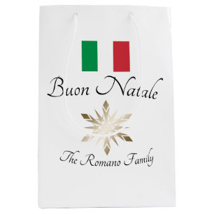 Italienskt familjenamn Buon Natale Flagga och snöf