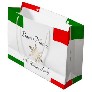 Italienskt familjenamn Buon Natale Flagga och snöf