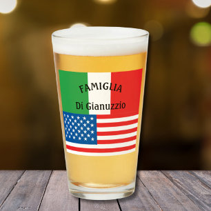 Italienskt Flagga Amerikanska Flagga Italienskt Pr Glaskopp