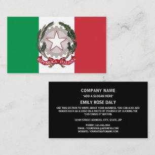 Italienskt Flagga & nationellt emblem, Flagga av I Visitkort