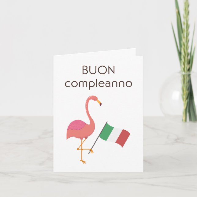 Italienskt födelsedagskort - Buon Complete anno Kort (Framsida)